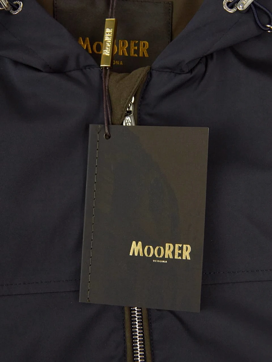 Ветровка мужская Moorer Albori‑TJ тёмно-синяя с капюшоном — фирменные бирки Moorer