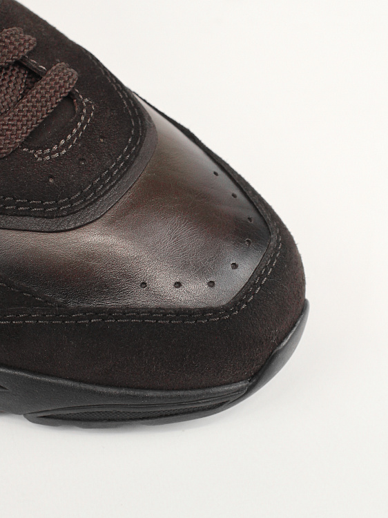 Мужские утепленные кроссовки Santoni Innova коричневые, кожа/шерсть Santoni фото 4