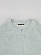 Женское платье Jil Sander голубое, хлопок — круглый вырез