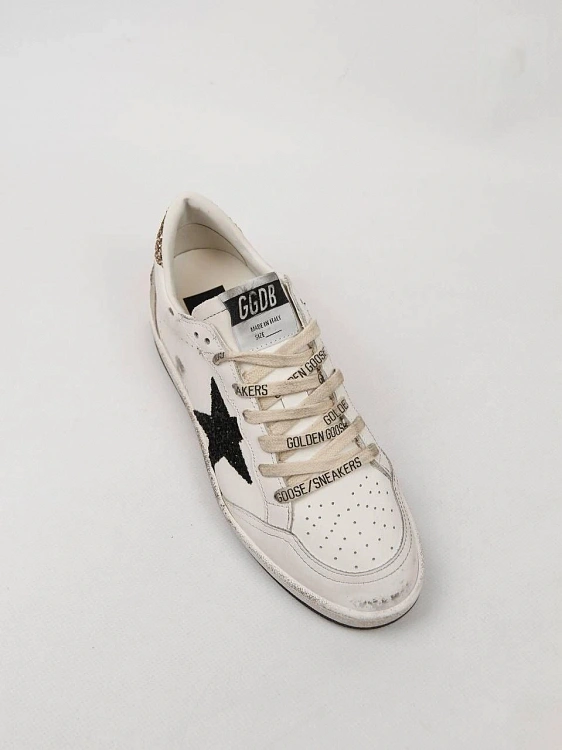 Женские кеды Golden Goose Ball Star белые с черной блестящей звездой Golden Goose фото 3