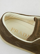 Мужские кеды Prada Lane замша коричневые — стелька с логотипом Prada