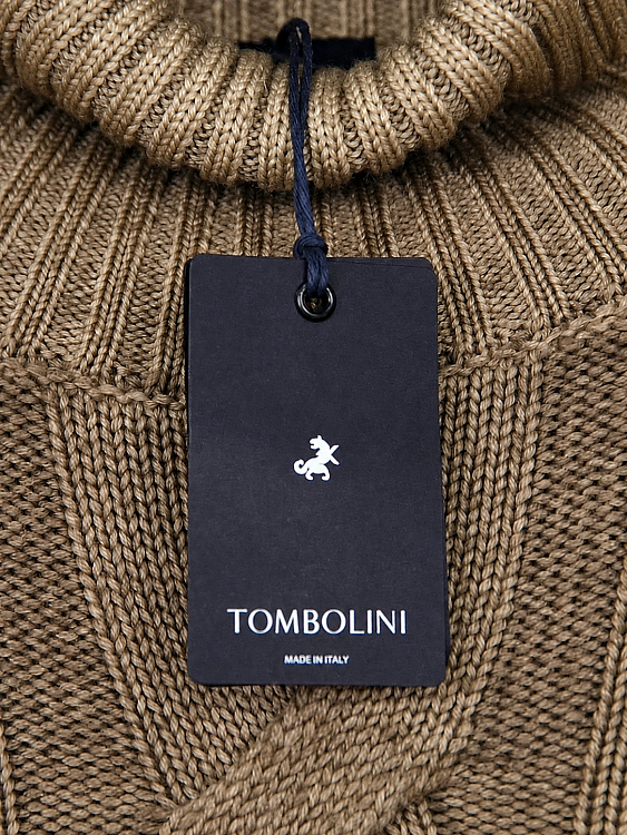 Мужской свитер Tombolini коричневый, шерсть Tombolini фото 7