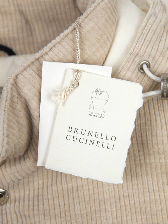 Мужской пуховый вельветовый жилет Brunello Cucinelli бежевый, хлопок/кашемир Brunello Cucinelli фото 7