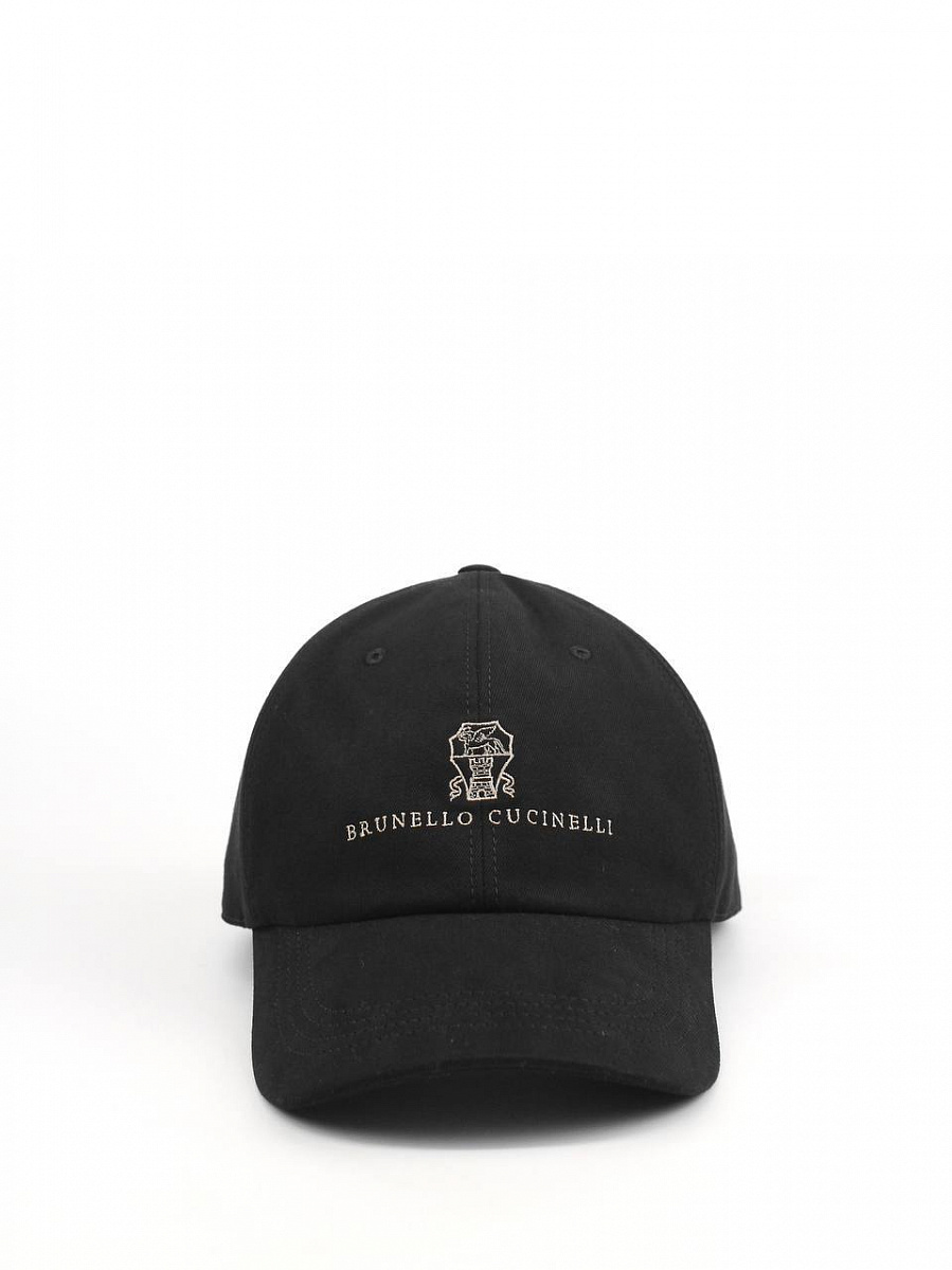 Мужская бейсболка Brunello Cucinelli черная, хлопок Brunello Cucinelli фото 2