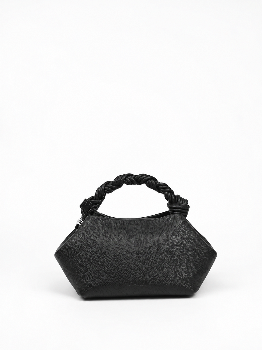 Женская сумка Ganni Bou Bag черная — вид сзади