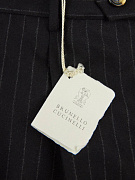Мужские брюки Brunello Cucinelli черные классические, шерсть — фирменные бирки Brunello Cucinelli