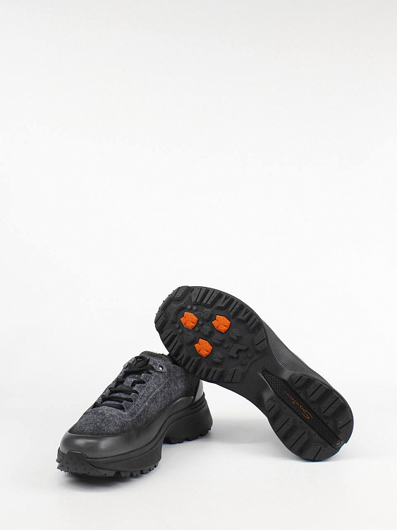 Мужские утепленные кроссовки Santoni EASYBC серый меланж, кожа/шерсть Santoni фото 8
