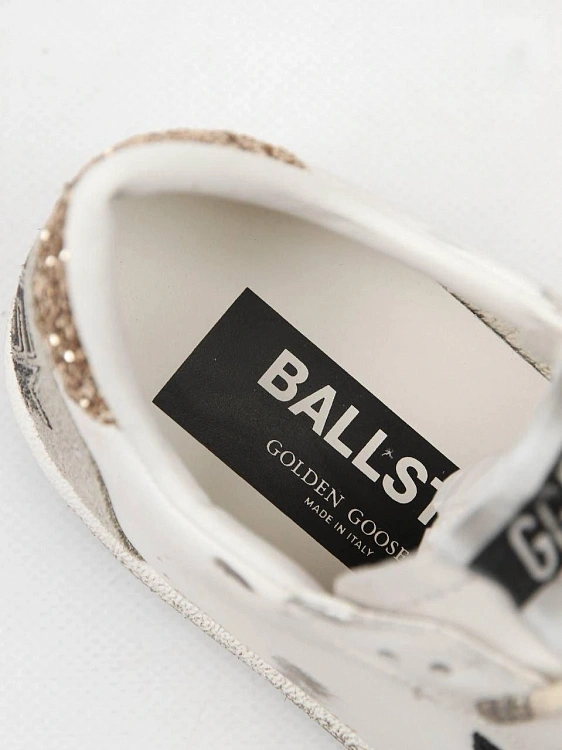 Женские кеды Golden Goose Ball Star белые с черной блестящей звездой Golden Goose фото 6