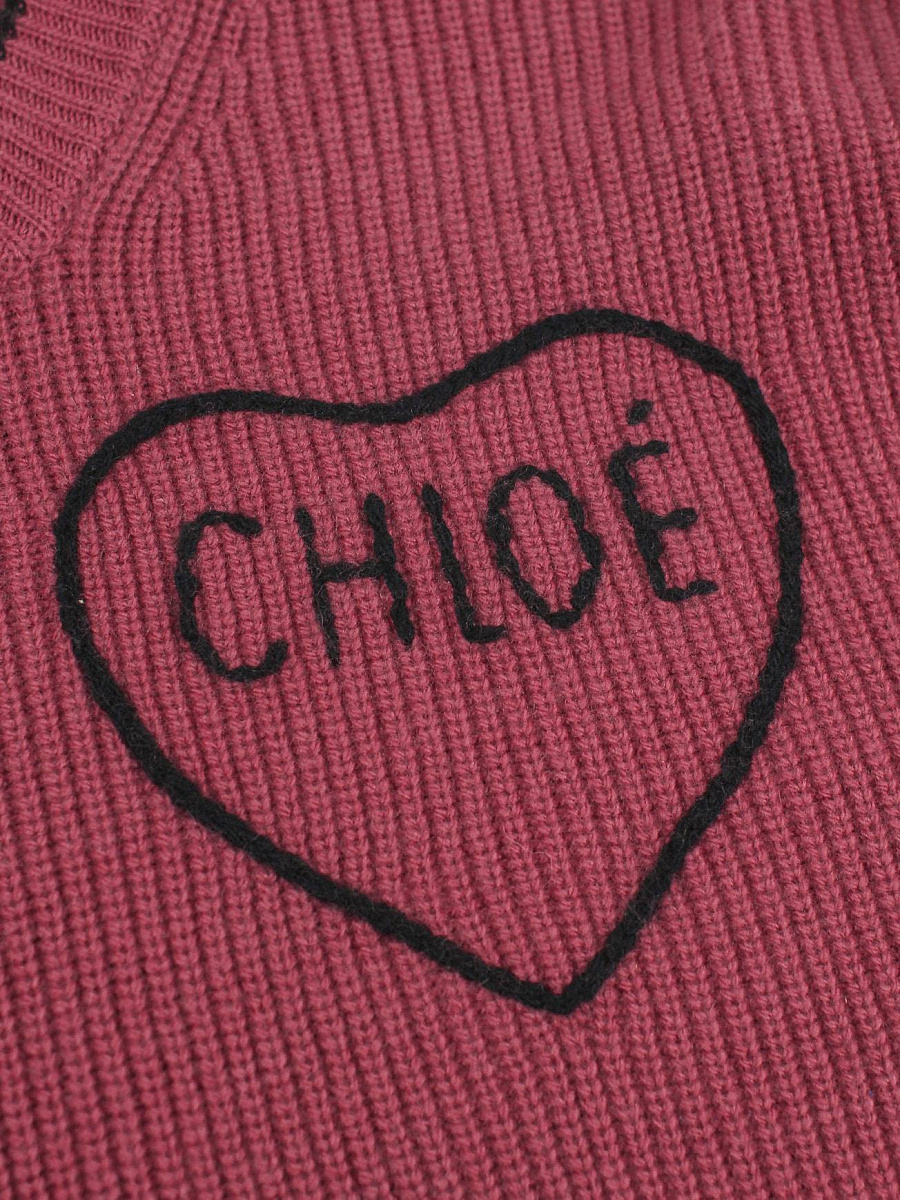 Женский джемпер Chloe розовый, шерсть/кашемир — принт Chloe